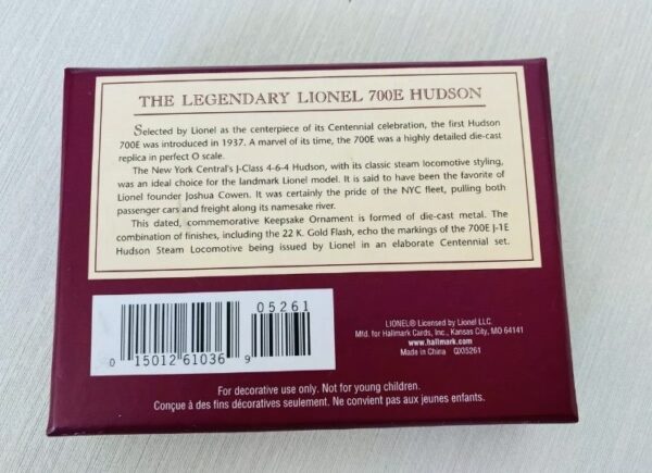 Hallmark Keepsake Ornament Lionel 700E Hudson 100th Anniversario. J-1E 22k GOLD - immagine 9