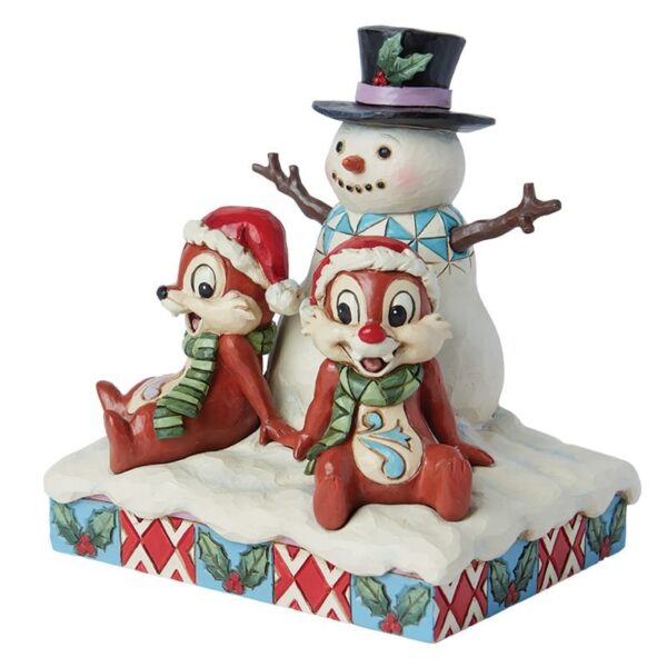 Walt Disney Jim Shore Figurina pupazzo di neve Cip e Ciop – Chip e Dale